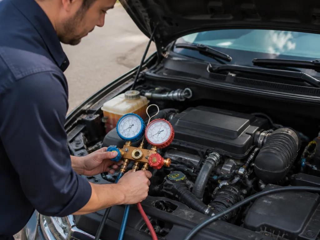 Check Refrigerant Charge and Leak Symptoms - car ac only works when cool outside
