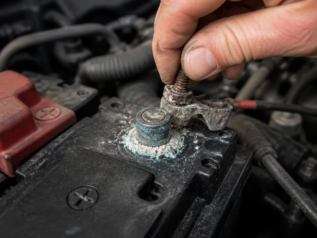 How to Identify Corrosion, Loose Terminals, and Risk - can't get crusty screw out of battery car