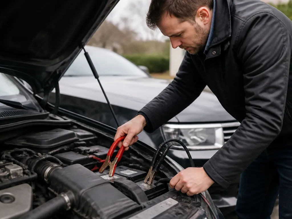 Jump-Start the Car to Restore Lock Power - car battery dead doors won't unlock