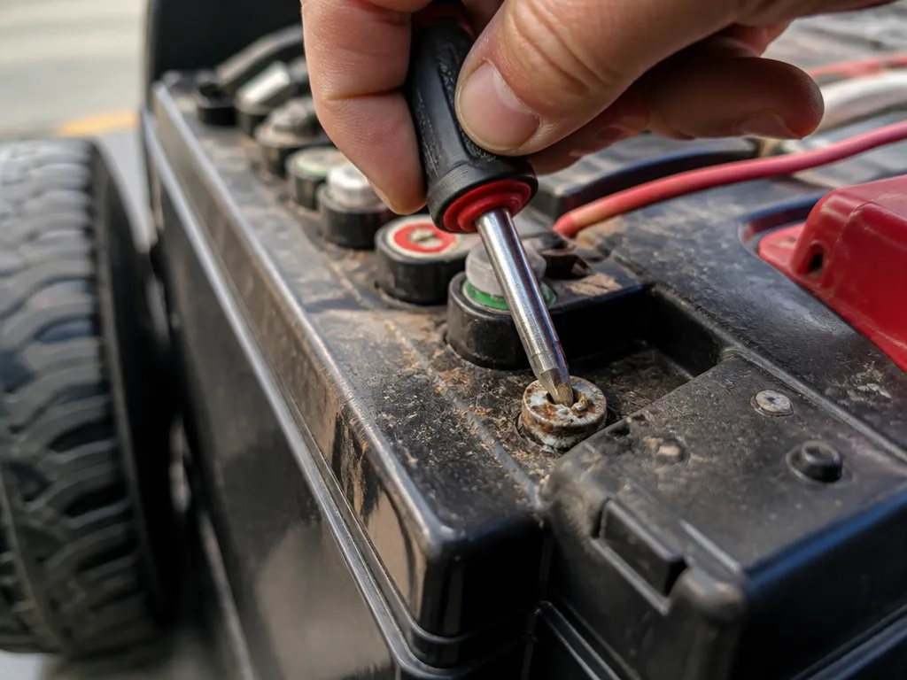 Step-by-Step for Removing Corrosion and Stuck Hardware - can't get crusty screw out of battery car