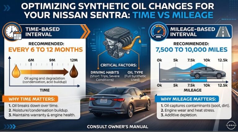 Synthetic Oil Change Time vs Mileage for Nissan Sentra