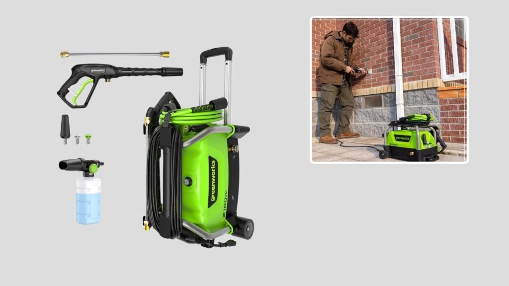 Greenworks 2100 PSI Electric Pressure Washer — Medium-Duty Cleaning for Homeowners