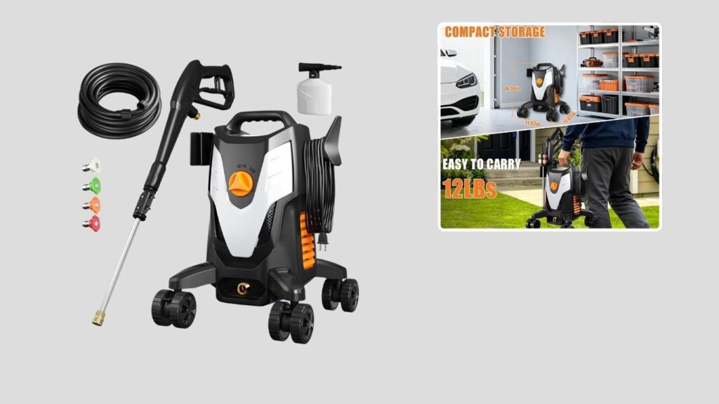 Baococo 4500 PSI Electric Pressure Washer — High Pressure With Long Reach