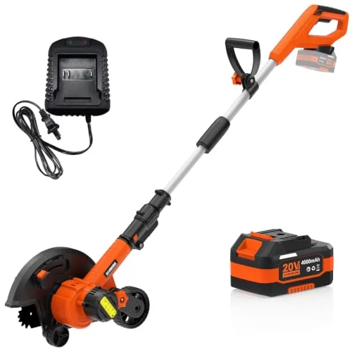 best cordless lawn edger with battery and charger